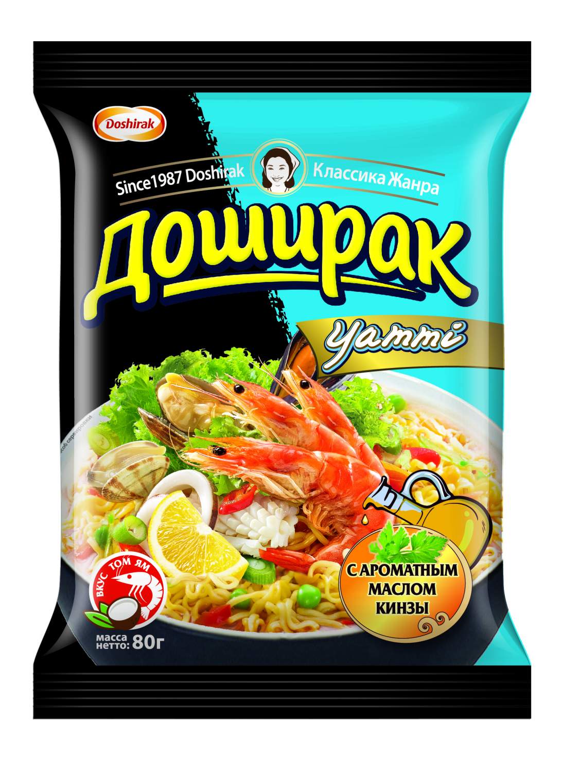 Лапша Doshirak Yammi со вкусом Том Ям 80 г - отзывы покупателей на  маркетплейсе Мегамаркет | Артикул: 100028794907