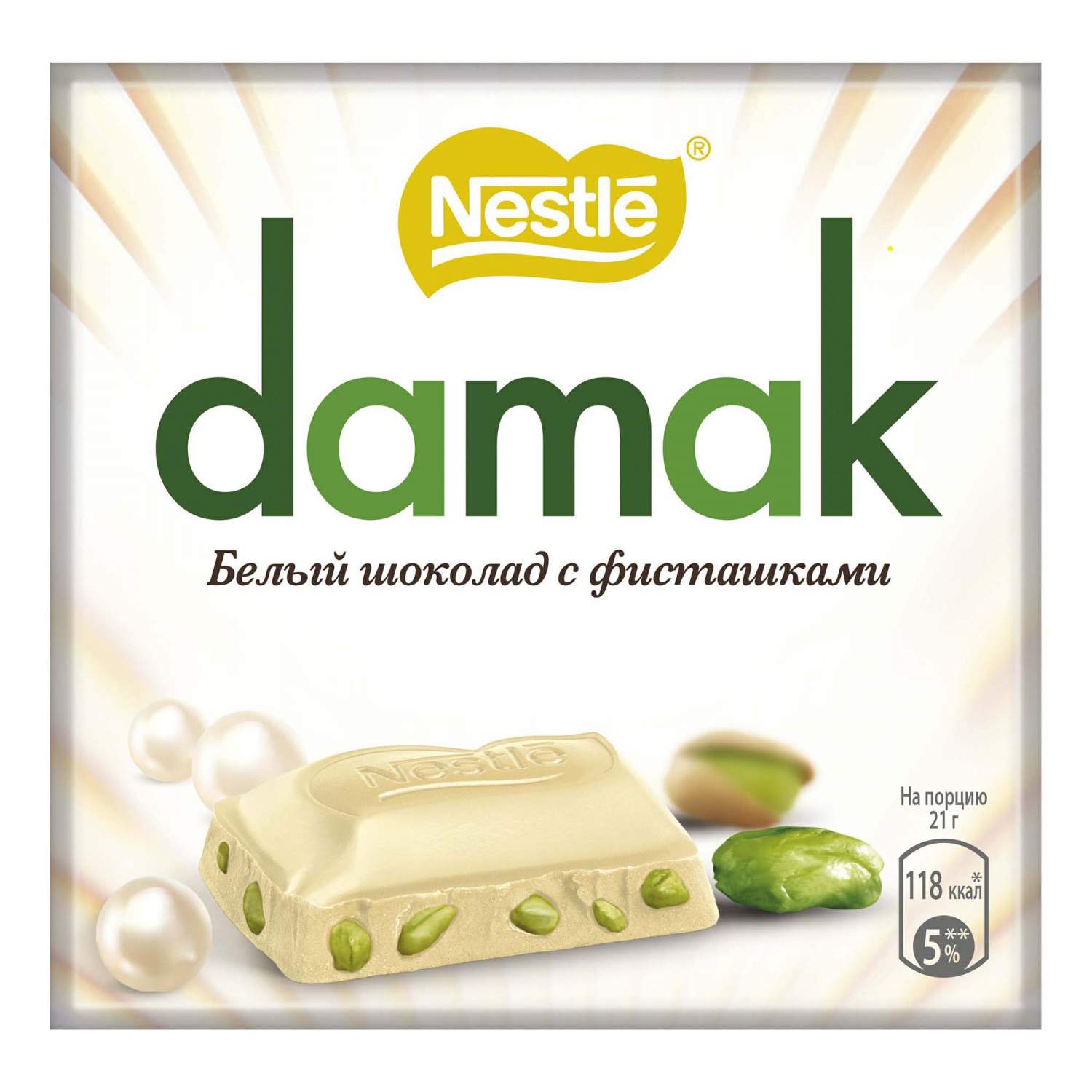 Купить шоколад Nestle Damak белый с фисташками 63 г, цены на Мегамаркет |  Артикул: 100030100957