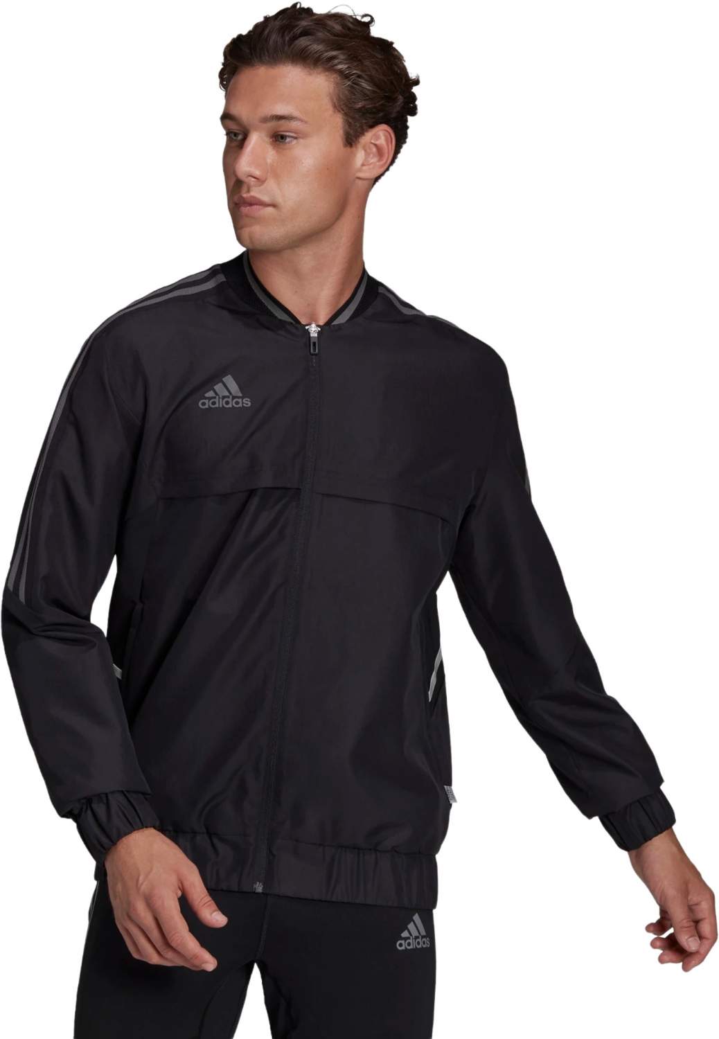 Олимпийка мужская Adidas H21289 черная M - купить в Москве, цены на Мегамаркет