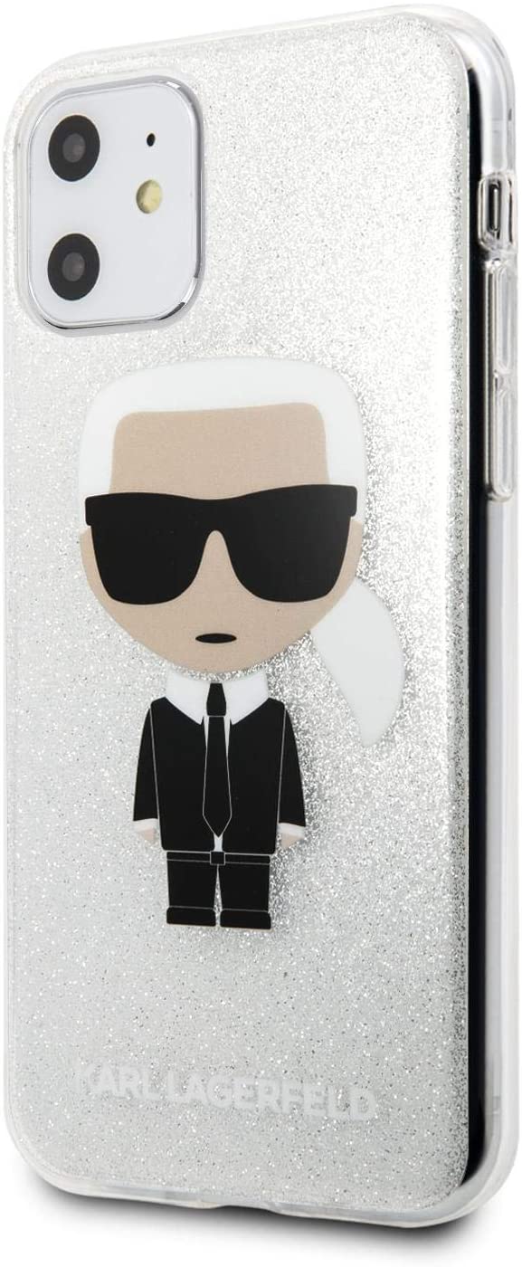 Чехол Karl Lagerfeld TPU Collection Iconik для iPhone 11 (Glitter Silver),  купить в Москве, цены в интернет-магазинах на Мегамаркет