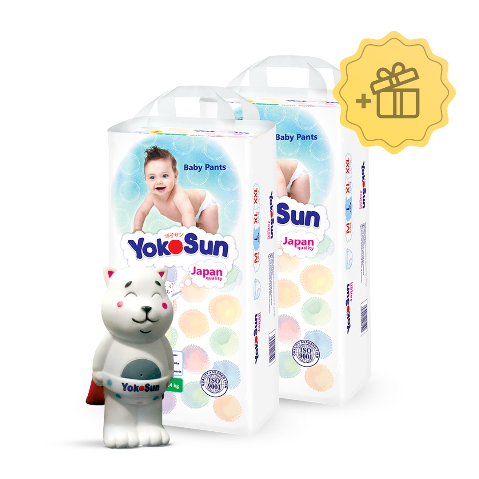 Подгузники-трусики YokoSun L (9-14 кг), 2х44 шт. + Игрушка для ванной котик  Йоко в подарок – купить в Москве, цены в интернет-магазинах на Мегамаркет