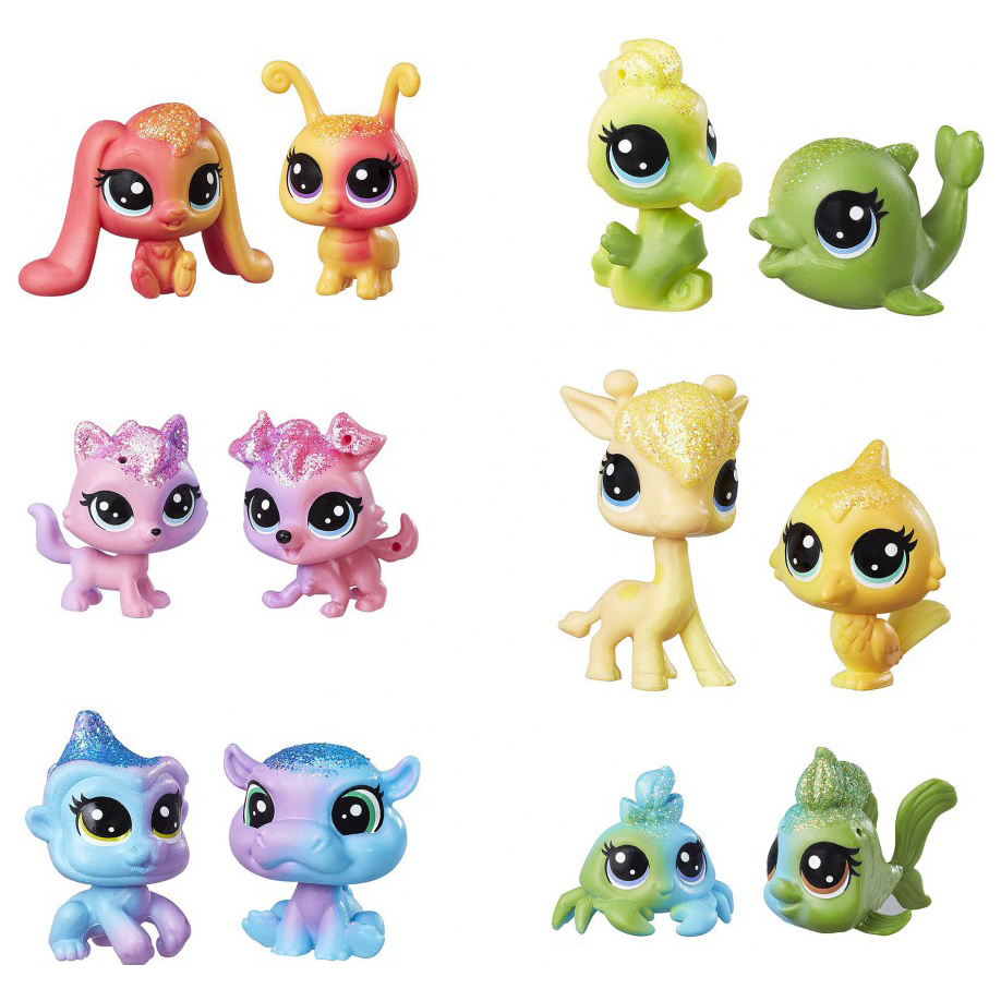 Игровой набор Littlest Pet Shop Hasbro Радужная колллекция 2 радужных пета  C0794 - отзывы покупателей на Мегамаркет