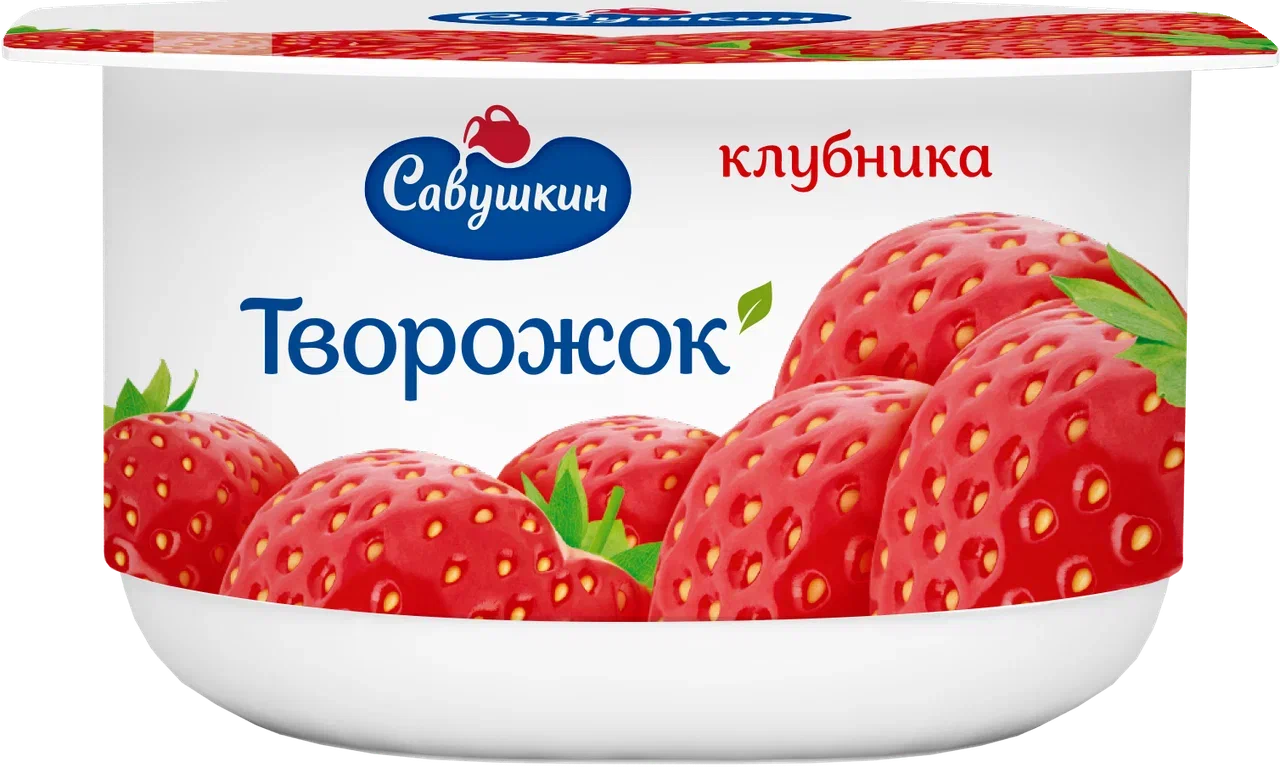 Купить творожок Савушкин клубника 3,5% БЗМЖ 120 г, цены на Мегамаркет |  Артикул: 100029462243