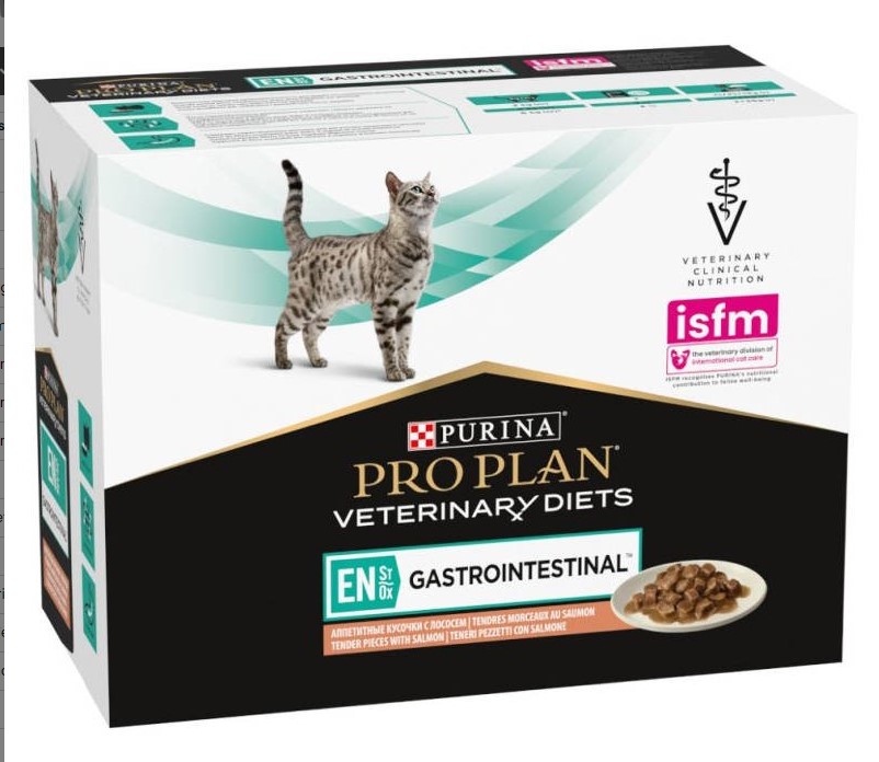 Купить влажный корм для кошек Pro Plan Veterinary Diets EN  Gastrointestinal, лосось, 10шт по 85г, цены на Мегамаркет | Артикул:  100024211395