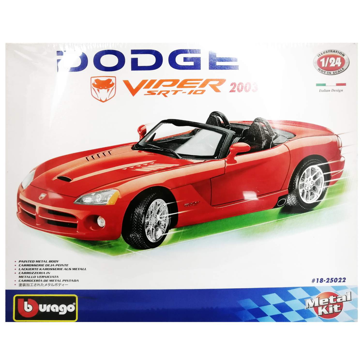 Сборная модель автомобиля Bburago Dodge Viper SRT-10, масштаб 1:24,  18-25022 – купить в Москве, цены в интернет-магазинах на Мегамаркет