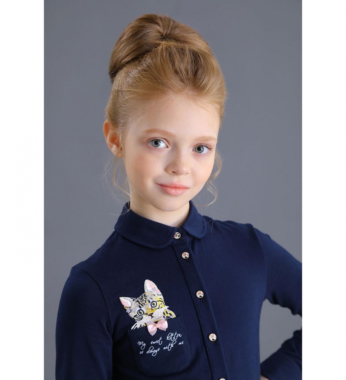 Купить блузка для девочек Маленькая Леди цв. синий р-р. 152, цены в Москвена Мегамаркет