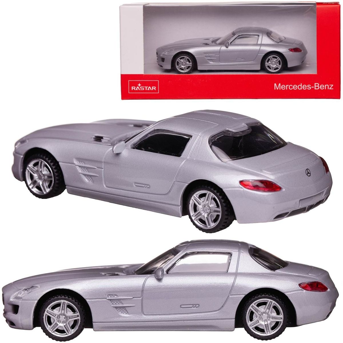 Купить машина металлическая 1:43 Mercedes SLS, цвет серебрянный, цены на  Мегамаркет