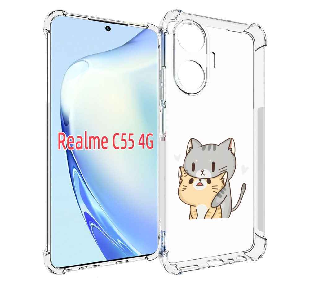 Чехол MyPads любящие-коты для Realme C55 противоударный – купить в Москве,  цены в интернет-магазинах на Мегамаркет