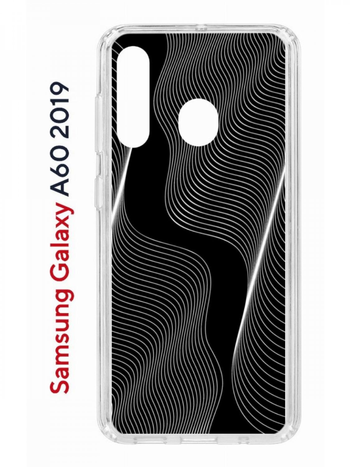 Чехол на Samsung Galaxy A60 2019 с принтом Kruche Print Line black  противоударный бампер, купить в Москве, цены в интернет-магазинах на  Мегамаркет