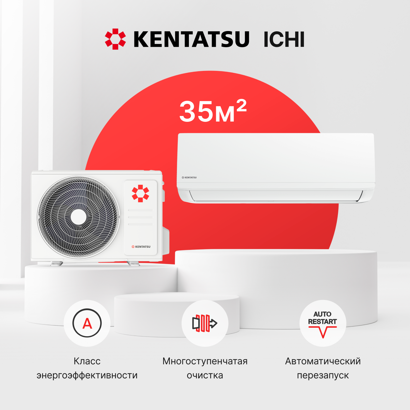 Сплит-система Kentatsu KSGI35HFAN1/KSRI35HFAN1, купить в Москве, цены в  интернет-магазинах на Мегамаркет