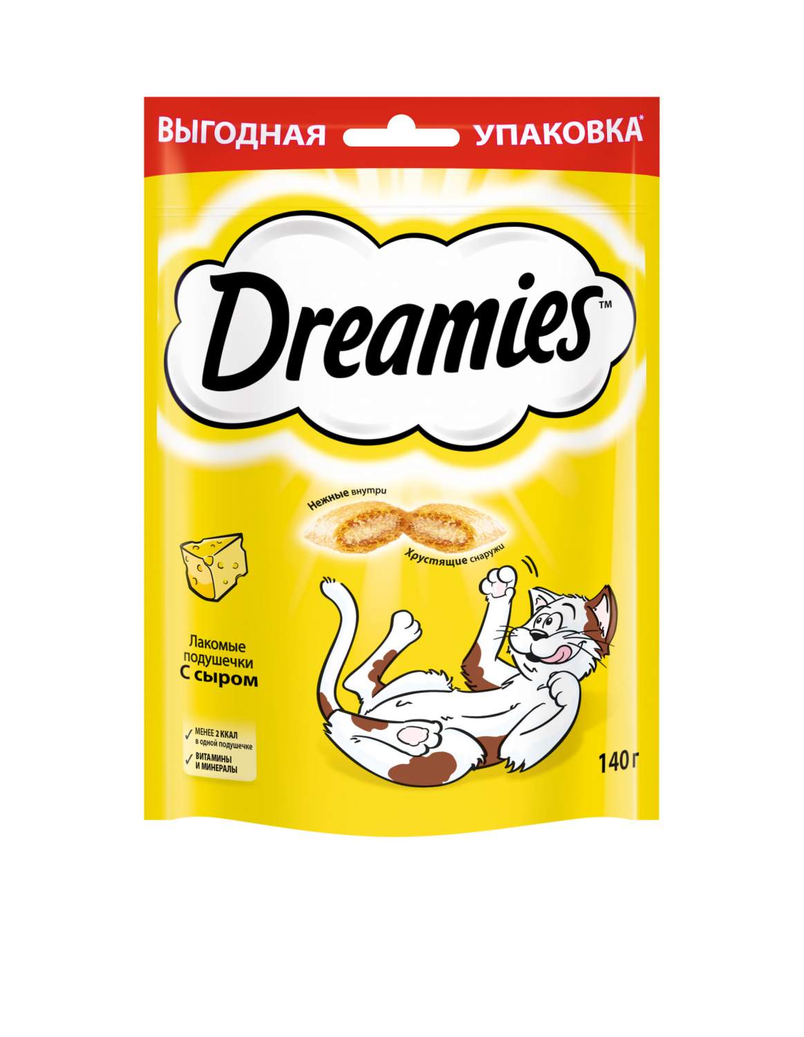 Лакомство для кошек Dreamies, Лакомые подушечки с сыром, 140г - отзывы  покупателей на маркетплейсе Мегамаркет | Артикул товара:100024002018