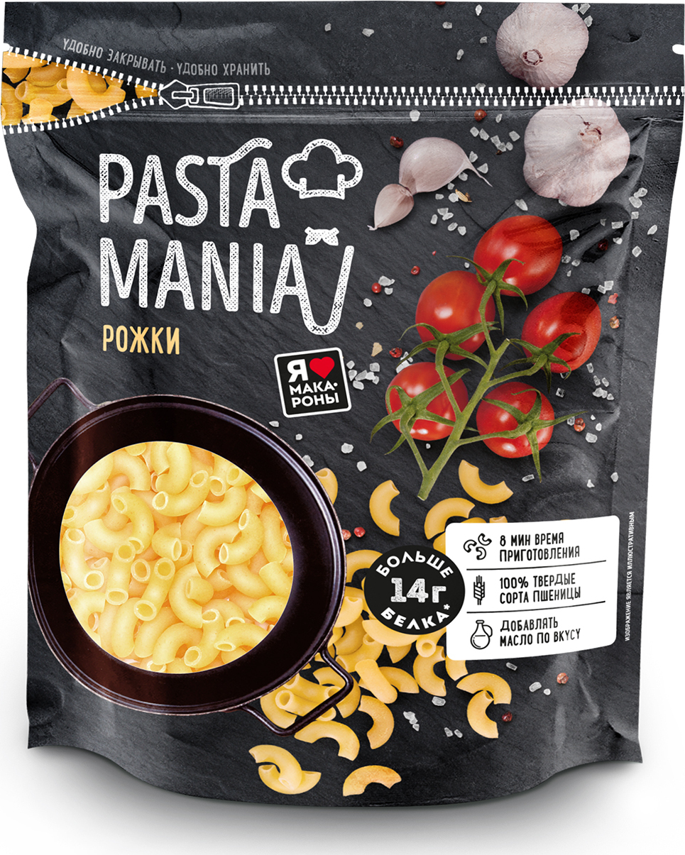 Купить макаронные изделия Pasta Mania Рожки, 430 г, цены на Мегамаркет |  Артикул: 100027308441