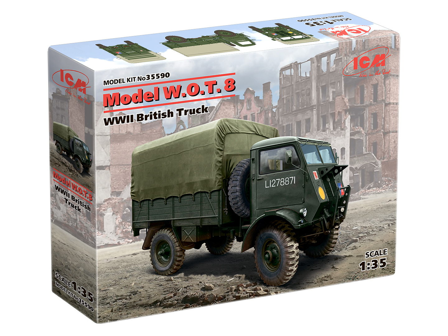 Купить сборная модель ICM 1/35 Model W.O.T. 8, Британский грузовой  автомобиль ІІ МВ 35590, цены на Мегамаркет | Артикул: 600004494223