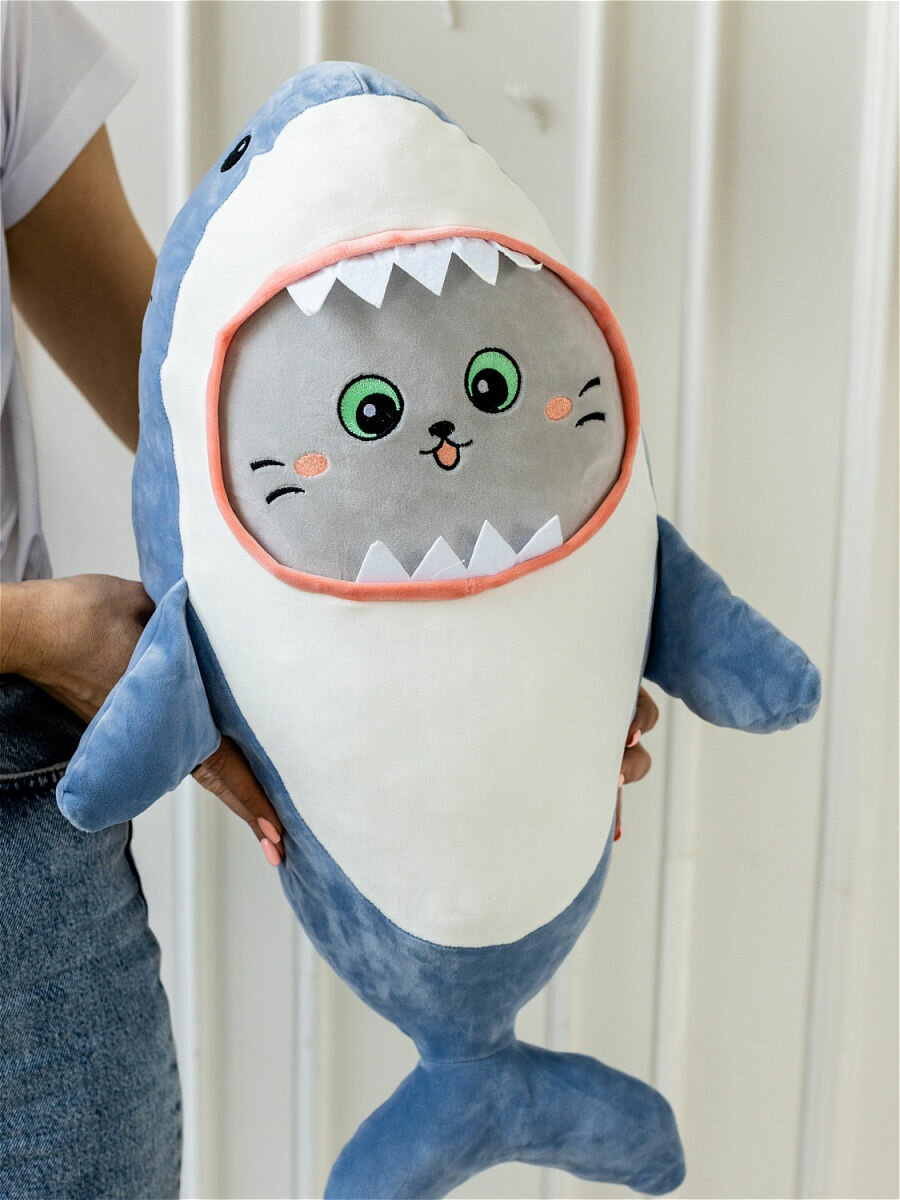 Как выглядит игрушка кот акула Мягкая игрушка Sun Toys Кот-Акула Котенок Акуленок голубой 40 см - характеристик