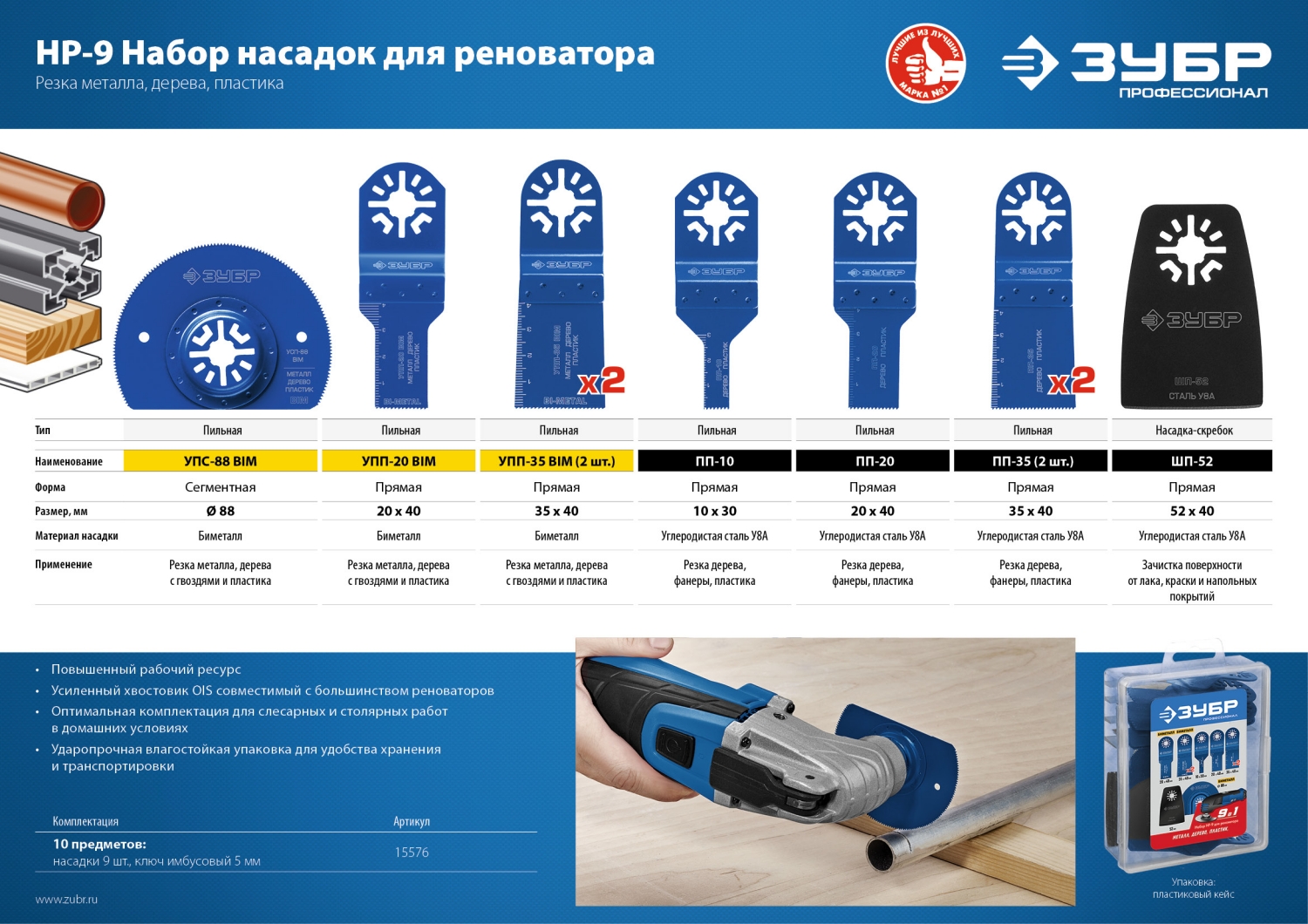 Набор насадок для реноватора НР №9,15576,Профессионал,ЗУБР 9 шт - отзывы  покупателей на Мегамаркет | 600003472547