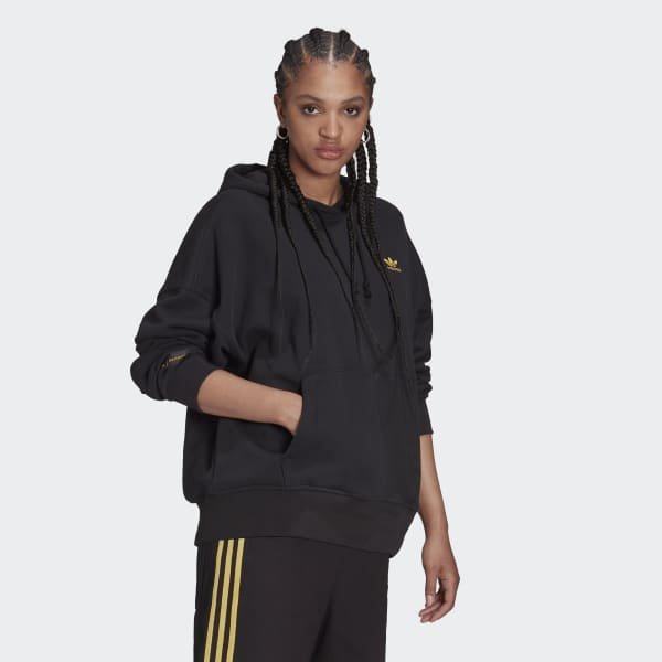 Adidas black cheap and gold hoodie