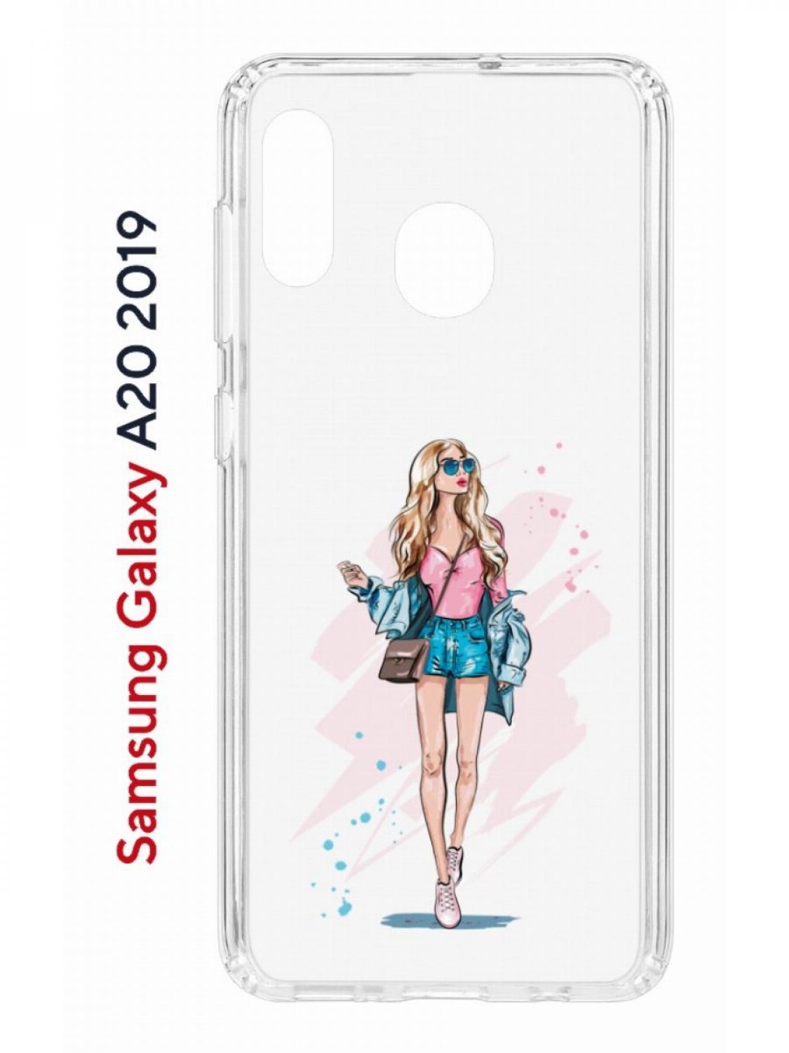 Чехол на Samsung A20/A30 2019 с принтом Kruche Print Fashion Girl,  противоударный бампер - характеристики и описание на Мегамаркет |  600012376020