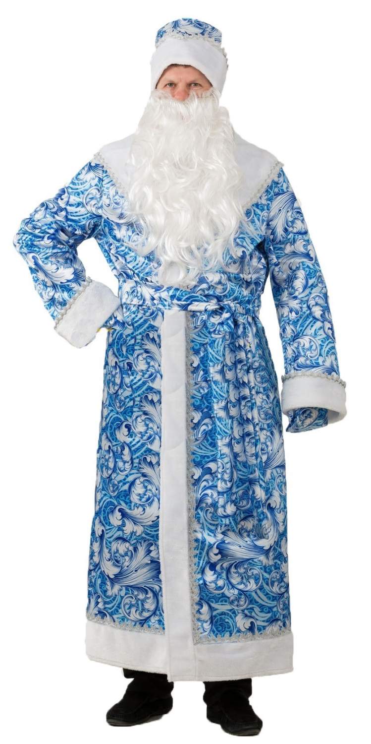 Костюм карнавальный мужской Batik 5218 Дед Мороз, голубой, 54-56 RU -  характеристики и описание на Мегамаркет