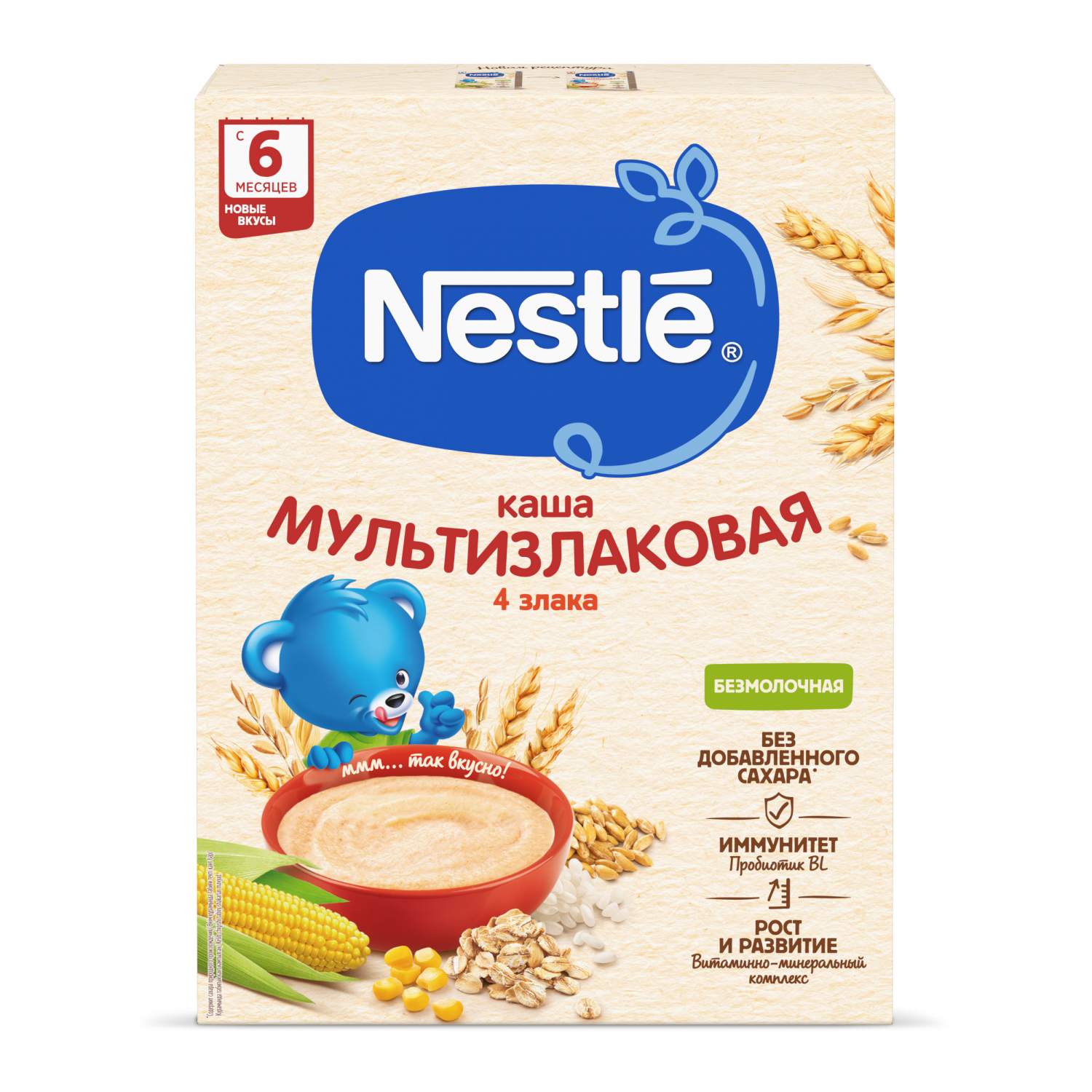 Купить каша безмолочная детская с 6 месяцев Nestle Мультизлаковая с  бифидобактериями 3х200гр, цены на Мегамаркет | Артикул: 600012618946