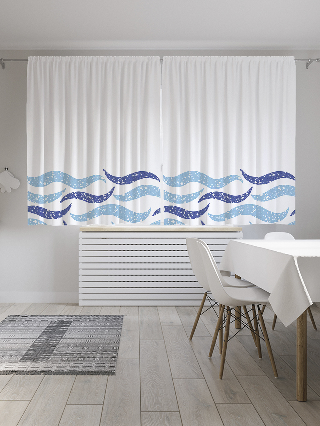 цвет морской волны шторы в интерьере фото