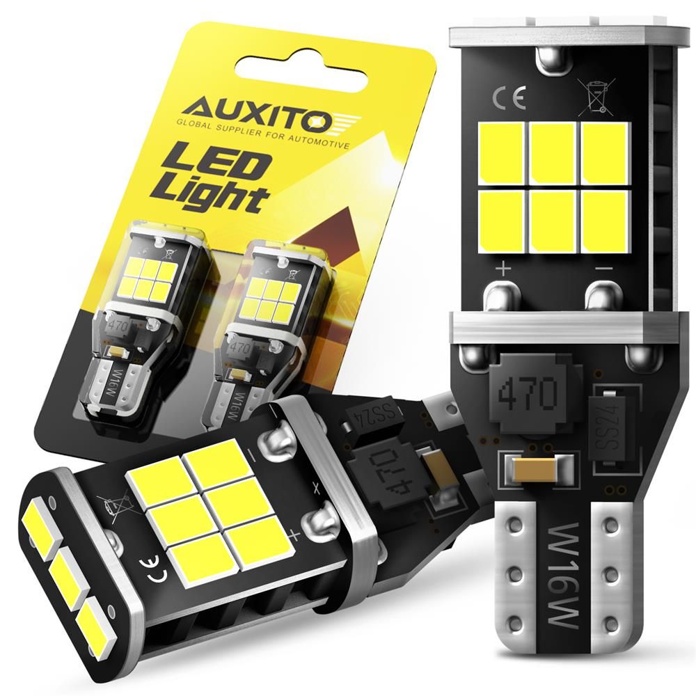 Светодиодная LED лампа AUXITO T15 W16W цоколь W2.1x9.5d 2 шт 6000К белые задний  ход - отзывы покупателей на Мегамаркет | 600012825320