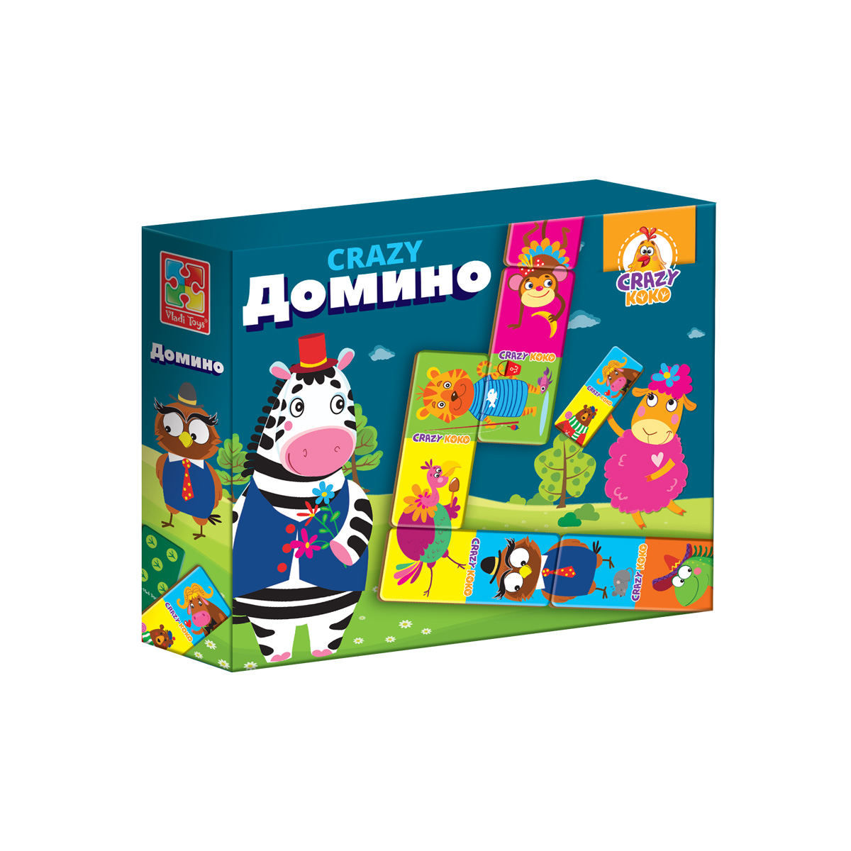 Купить настольная игра Vladi Toys Crazy Домино VT8055-04, цены на  Мегамаркет | Артикул: 100027350919