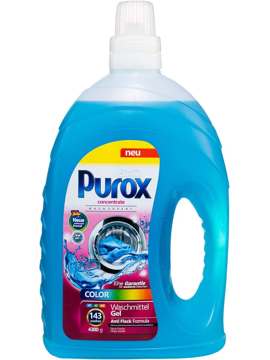 Гель для стирки Purox Color, универсальное средство 4.3 л купить в