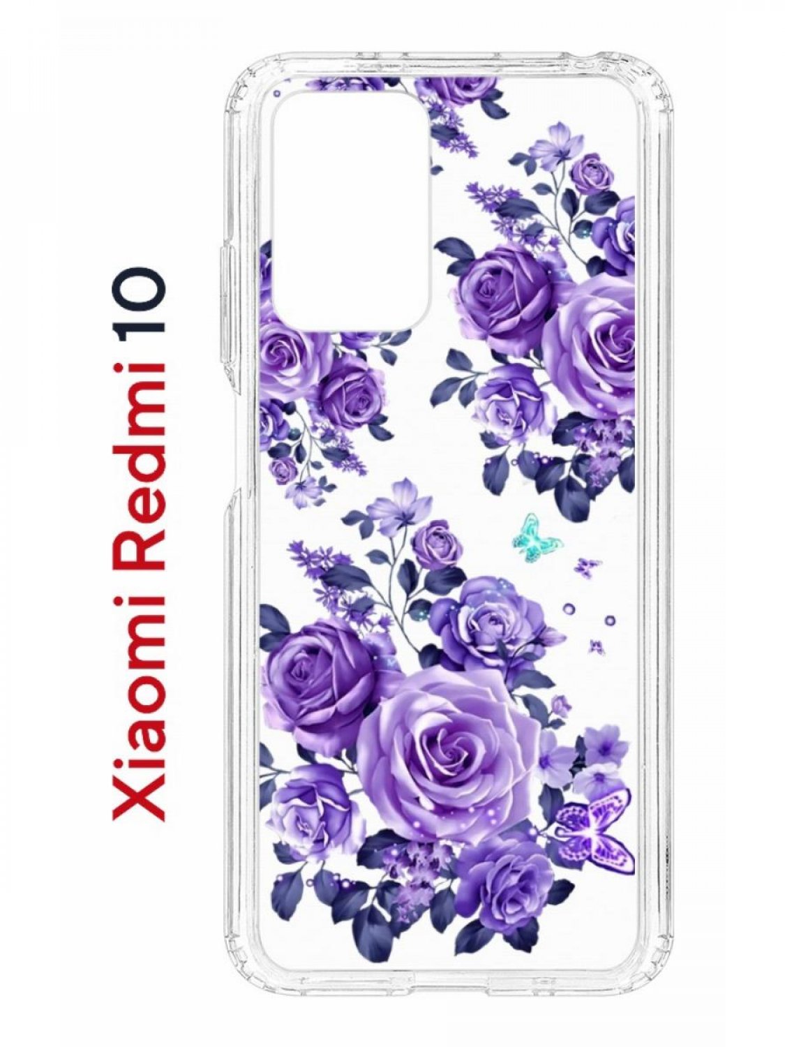 Чехол на Xiaomi Redmi 10/10 Prime Kruche Print Roses,противоударный бампер  с принтом, купить в Москве, цены в интернет-магазинах на Мегамаркет