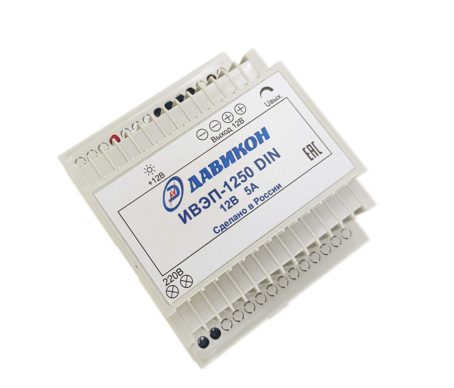 Блок питания 12В 5А стабилизированный, монтаж на DIN-рейку ИВЭП-1250DIN ...