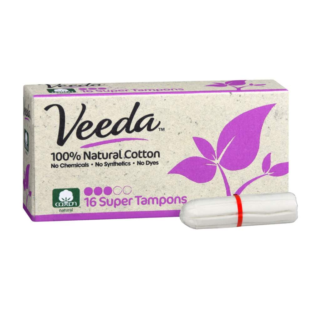 Купить тампоны Veeda Super Tampons из натурального хлопка без