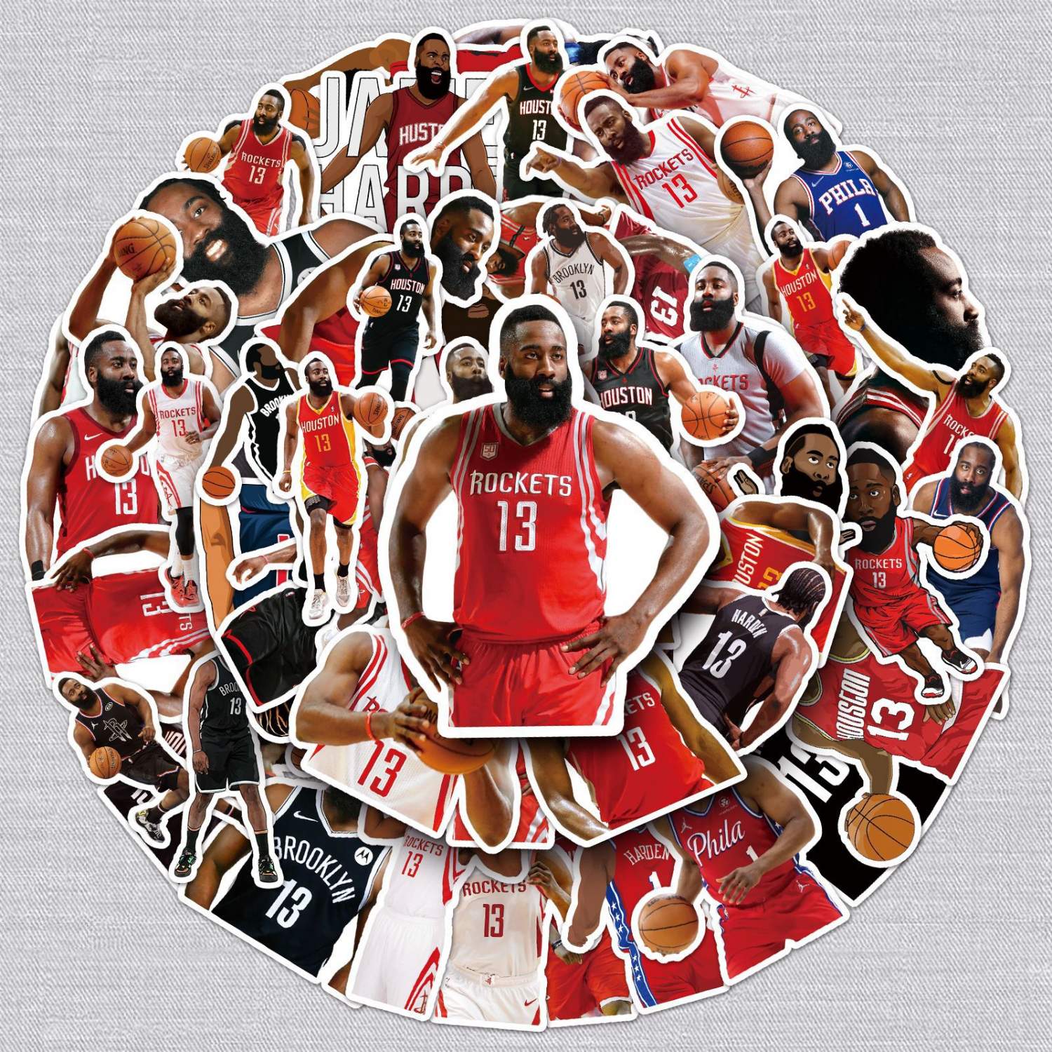 Купить виниловые наклейки Harden DW SHOP, набор наклеек James Harden 50  шт., цены на Мегамаркет | Артикул: 600014992309