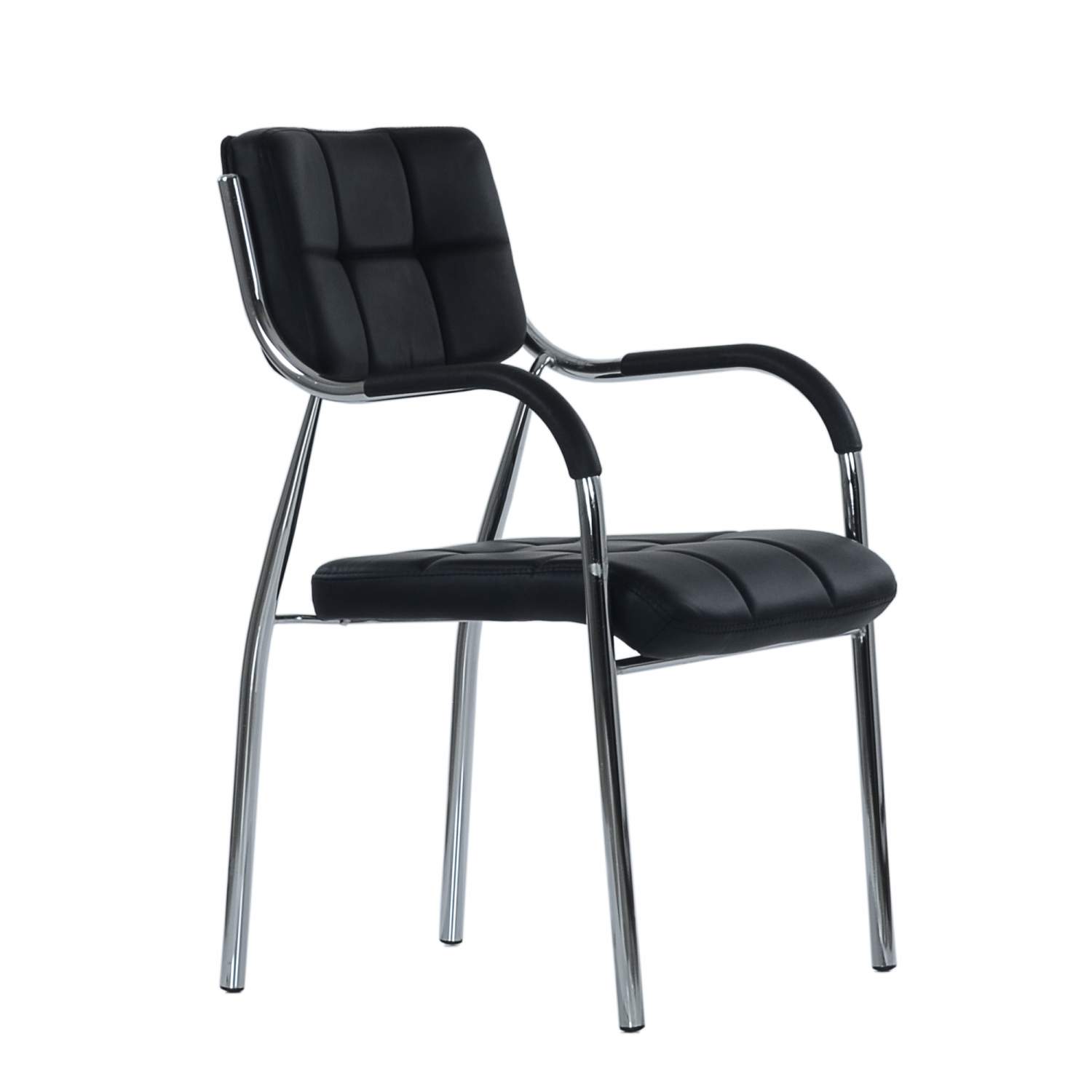 Стул офисный easy chair изо серый искусственная кожа металл хромированный