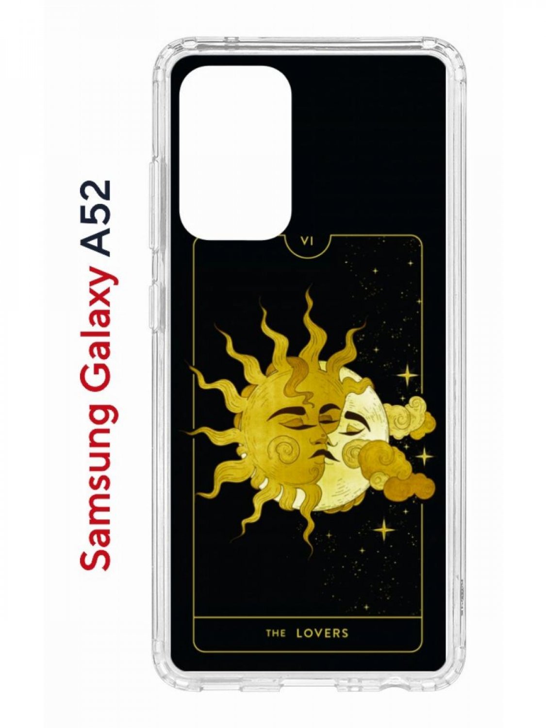 Чехол на Samsung A52 Kruche Print Tarot Lovers,противоударный бампер,с  защитой камеры, купить в Москве, цены в интернет-магазинах на Мегамаркет