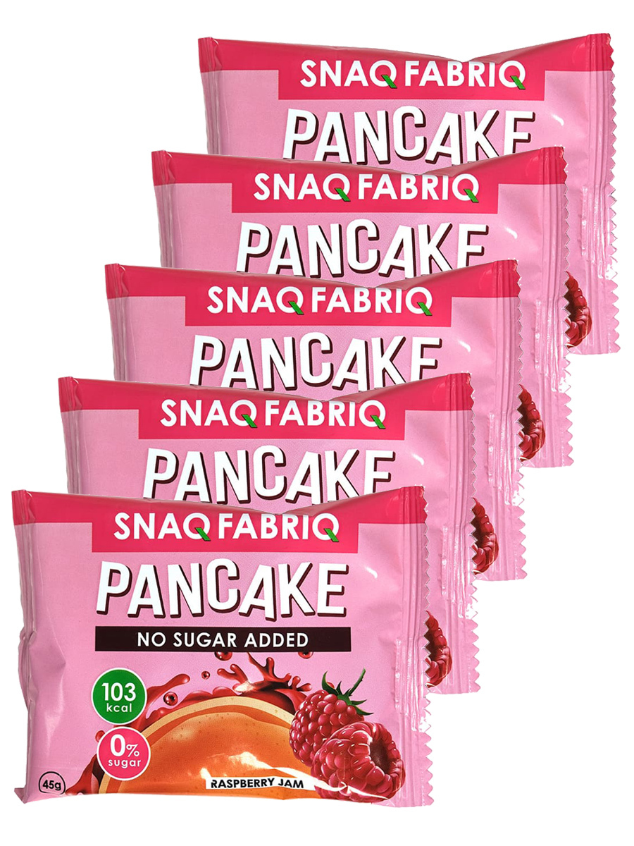 Купить протеиновый батончик Snaq Fabriq PANCAKE (Малиновый джем) 5x45г,  цены на Мегамаркет | Артикул: 600005960309