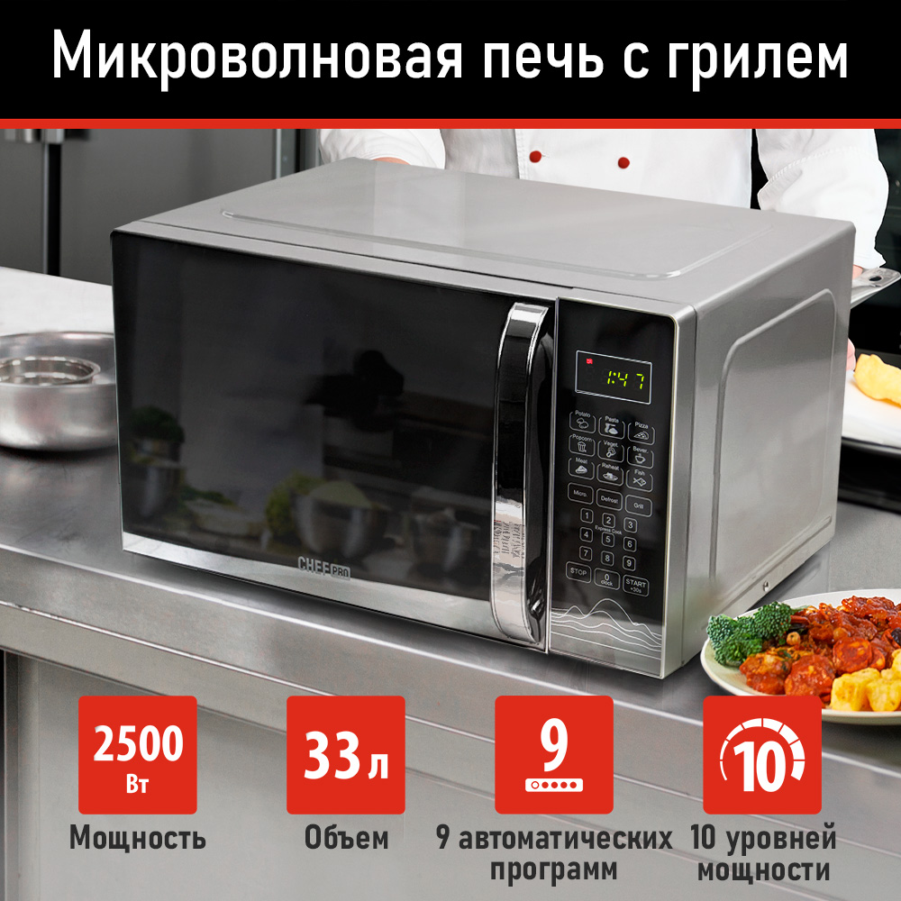 Микроволновые печи с грилем и конвекцией CHEF PRO - купить в Москве ...