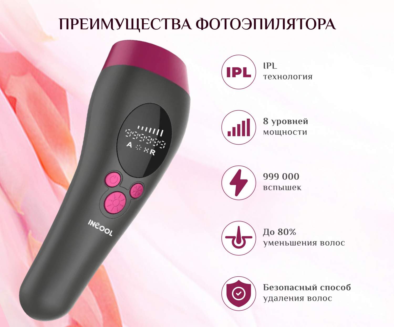 Фотоэпилятор INCOOL MMIR01 , купить в Москве, цены в интернет-магазинах на  Мегамаркет