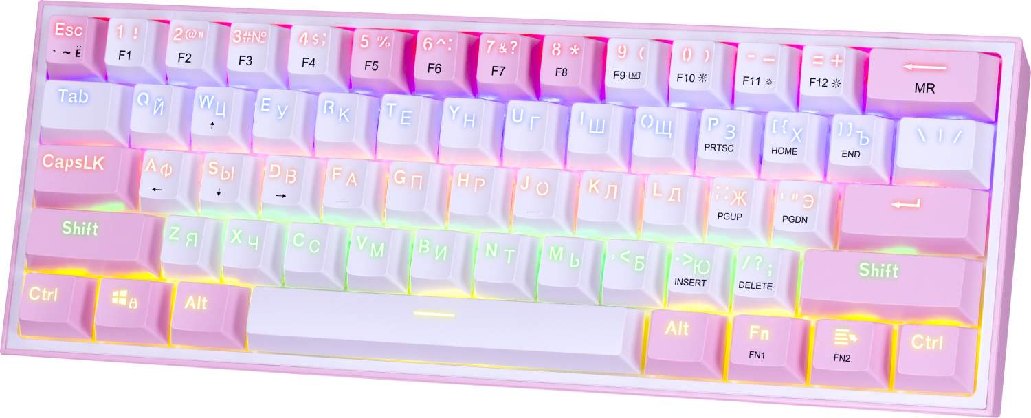 Проводная игровая клавиатура Redragon Fizz White/Pink (70672) - отзывы  покупателей на маркетплейсе Мегамаркет | Артикул: 600010410368