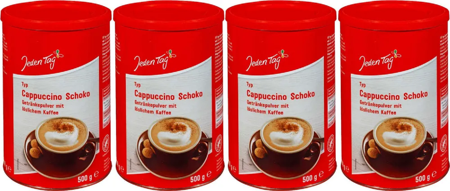 Кофе растворимый Jeden Tag Cappuchino Schoko Каппучино с шоколадом, 500 г х  4 шт – купить в Москве, цены в интернет-магазинах на Мегамаркет