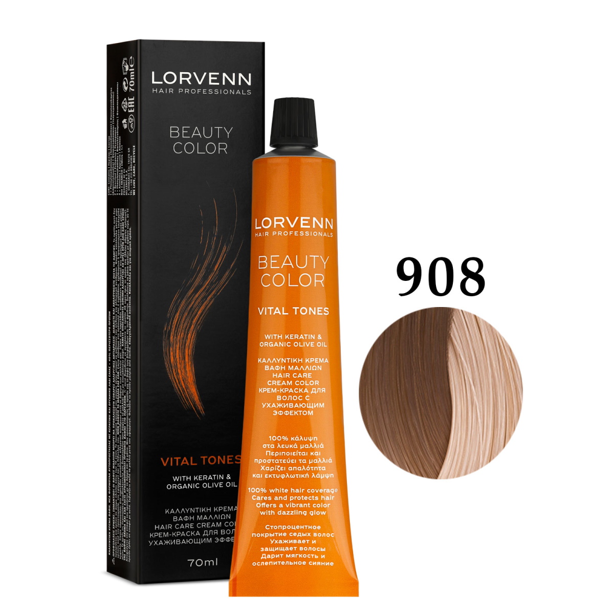 Купить крем-краска LORVENN HAIR PROFESSIONALS BEAUTY COLOR 908 жемчужный  блондин 70 мл, цены на Мегамаркет | Артикул: 600002625005