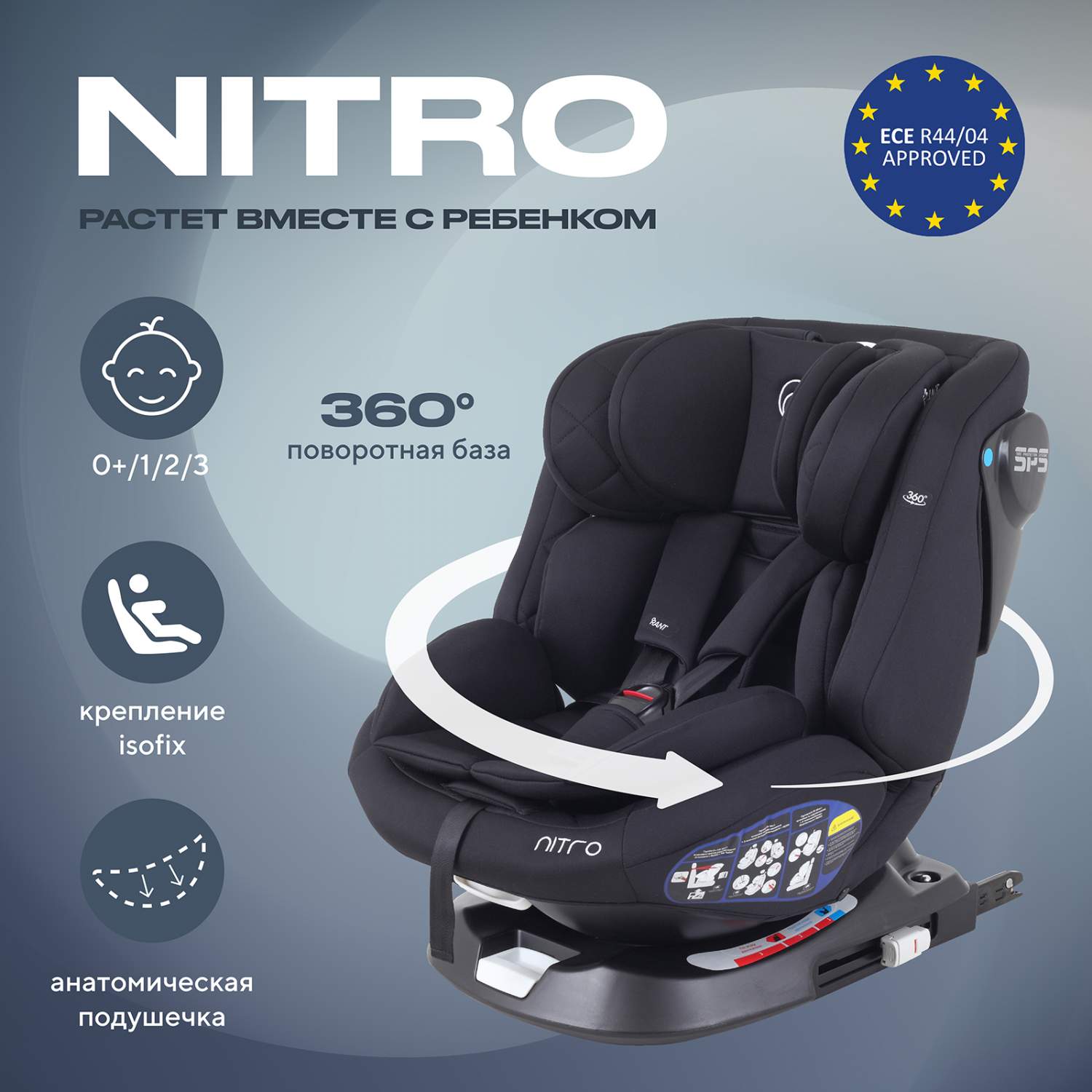 Отзывы о автокресло RANT NITRO isofix Black группа 0+-1-2-3 (0-36 кг) -  отзывы покупателей на Мегамаркет | автокресла RantNitroUB619_black -  600006980006