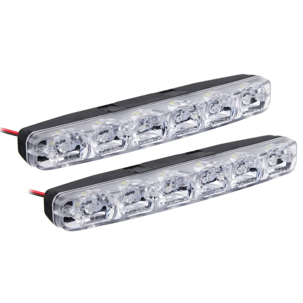 Дневные ходовые огни, 6 LED, 12 V, 2 шт, 155 мм, кронштейн в комплекте,  подходят для любых – купить в Москве, цены в интернет-магазинах на  Мегамаркет