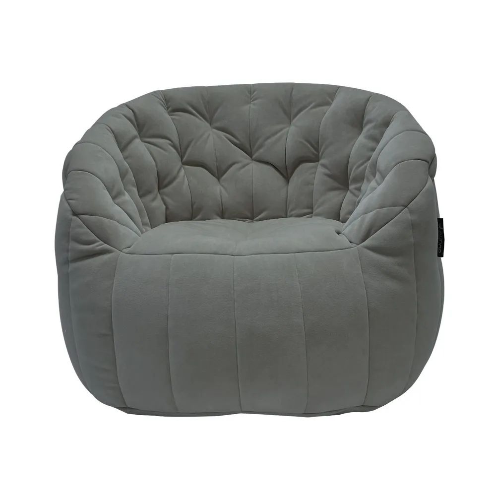 Бескаркасное кресло aLounge - Butterfly Sofa - Keystone Grey (велюр, серый)  – купить в Москве, цены в интернет-магазинах на Мегамаркет