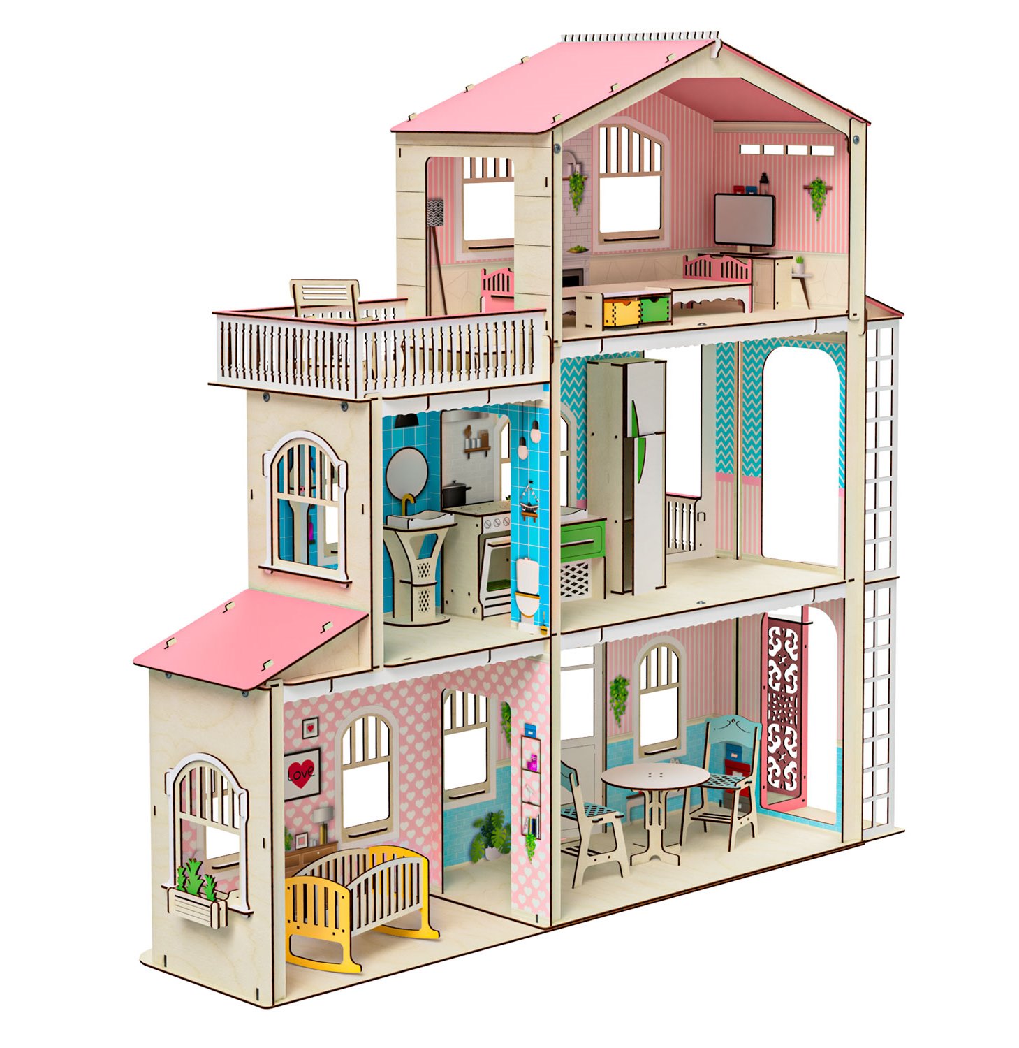 Сборная модель из картона «Кукольный Дом»