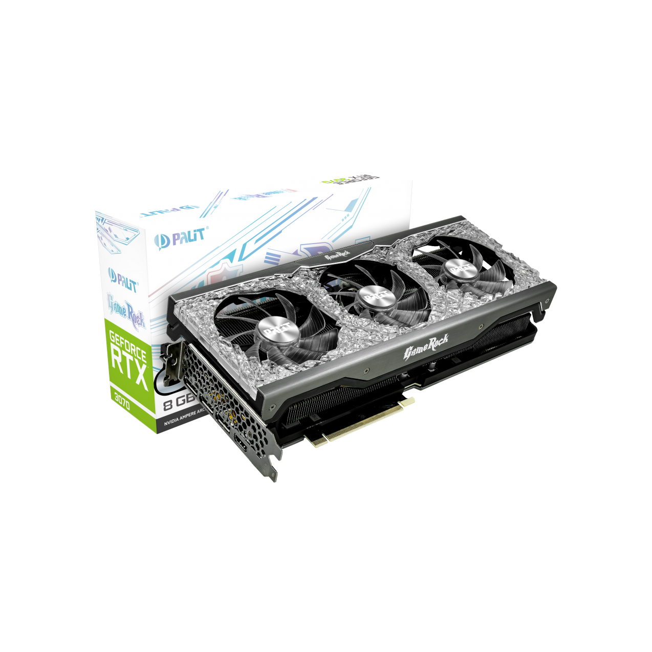 Видеокарта Palit NVIDIA GeForce RTX 3070 GameRock OC (LHR)  (NE63070H19P2-1040G) - отзывы покупателей на Мегамаркет