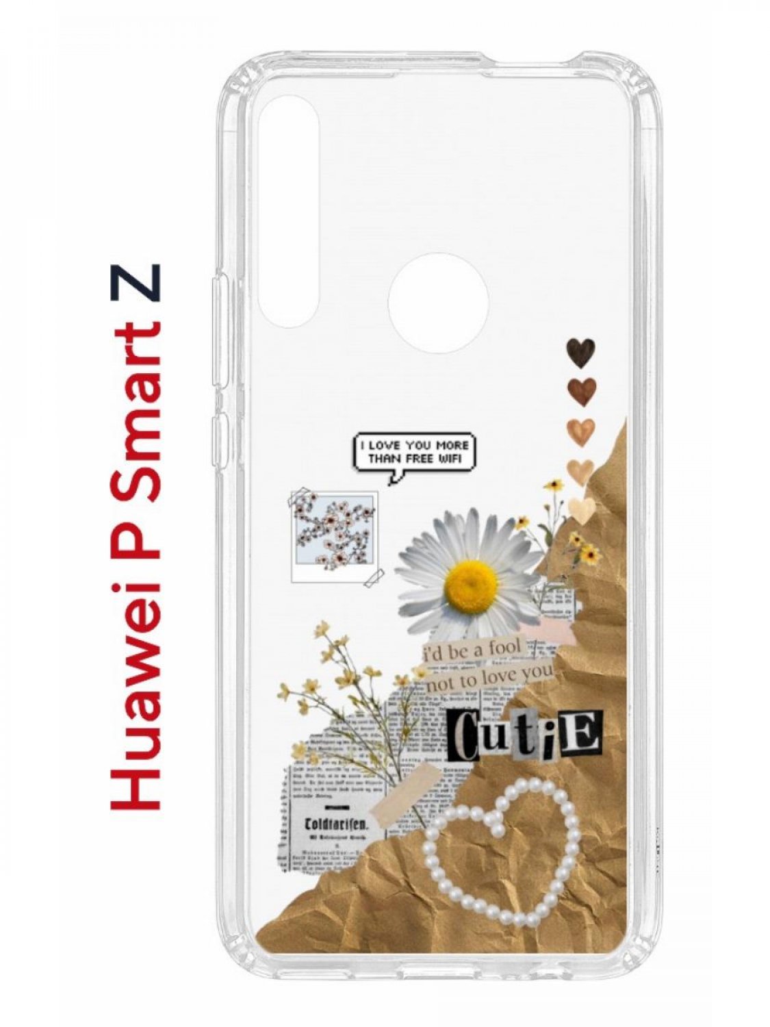 Чехол на Huawei P Smart Z с принтом Kruche Print Крафтовые наклейки,  противоударный бампер, купить в Москве, цены в интернет-магазинах на  Мегамаркет