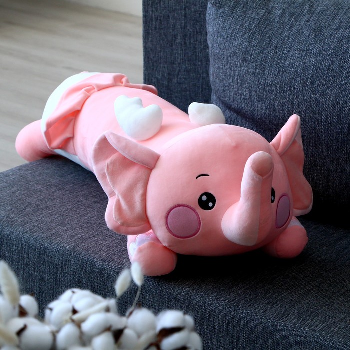 Декоративная подушка-игрушка Слоник розовый