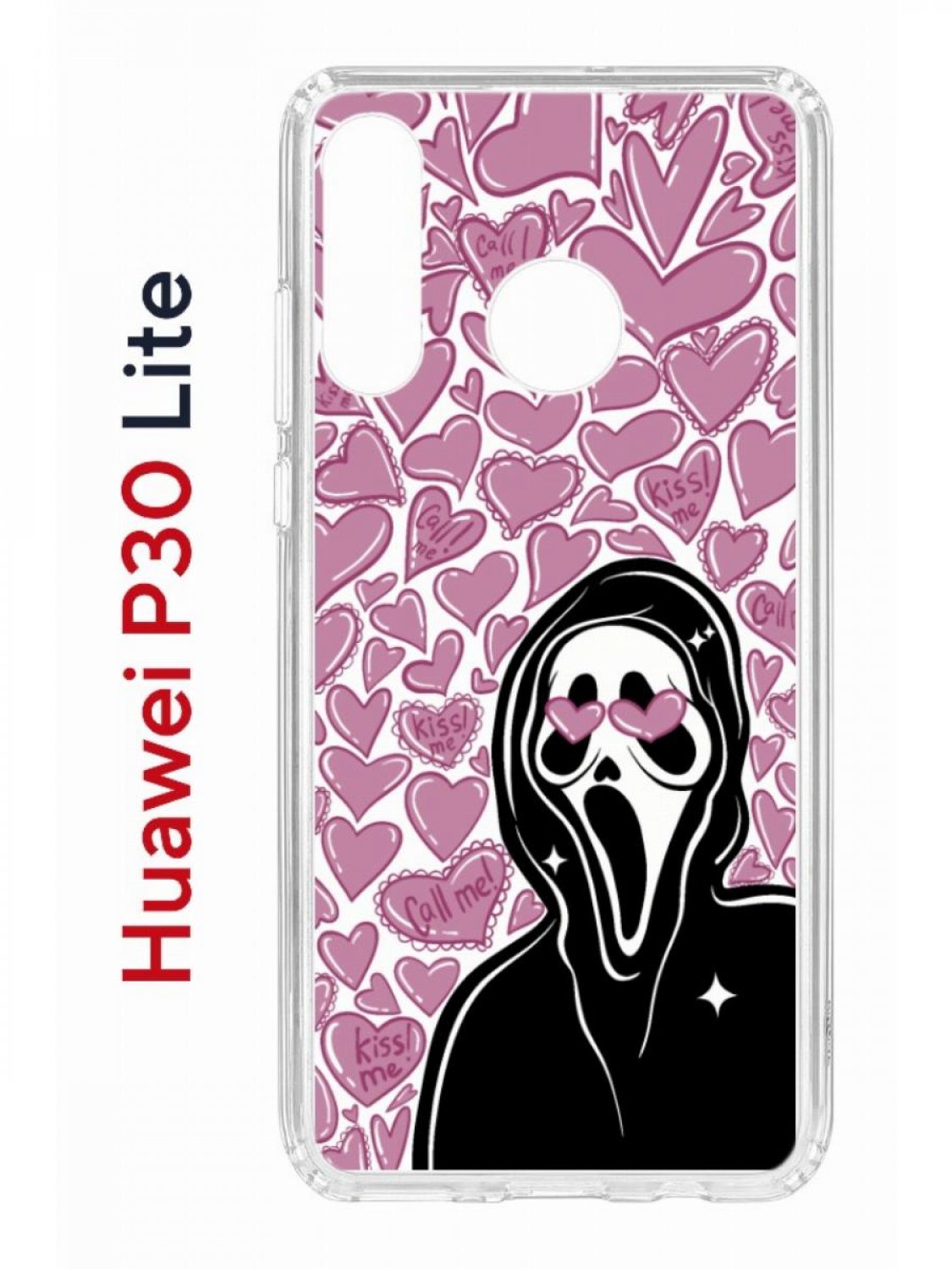 Чехол на Huawei P30 Lite с принтом Kruche Print Любовь и Крик,  противоударный бампер, купить в Москве, цены в интернет-магазинах на  Мегамаркет