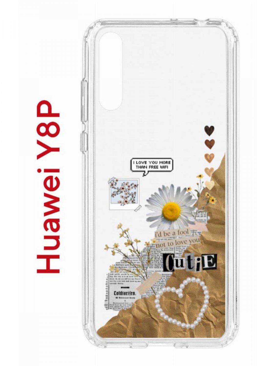 Чехол на Huawei Y8P,P Smart S 2020 Kruche Print Крафтовые наклейки,  противоударный бампер, купить в Москве, цены в интернет-магазинах на  Мегамаркет