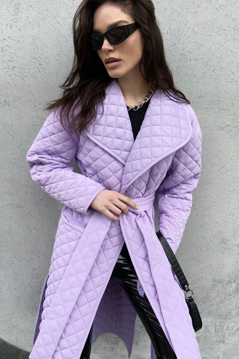 Пальто женское TOPTOP TOP.041.9571 фиолетовое 42-46 RU - купить в Москве, цены на Мегамаркет