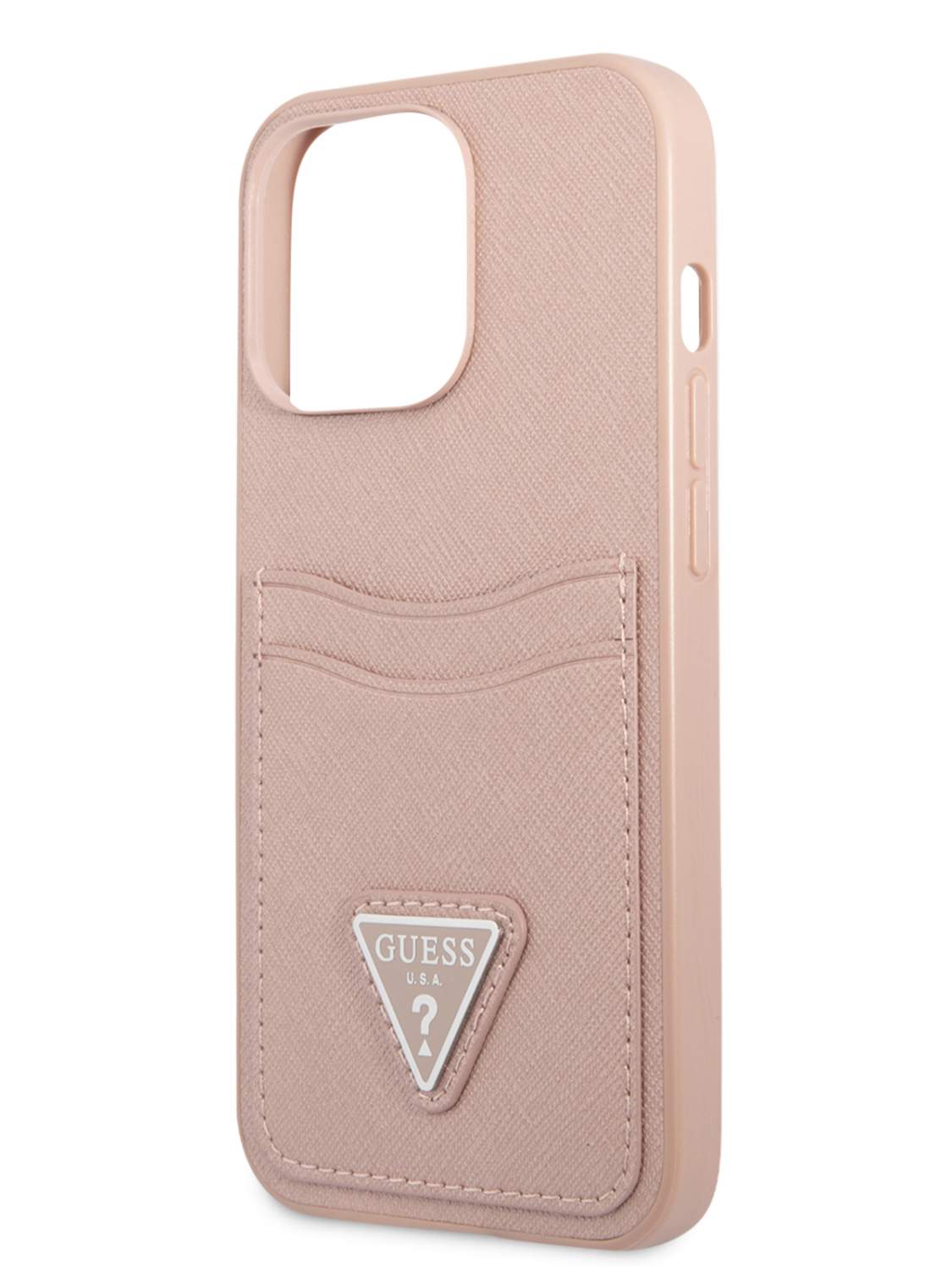 Чехол Guess для iPhone 13 Pro из экокожи с карманом для карт, Pink, купить  в Москве, цены в интернет-магазинах на Мегамаркет